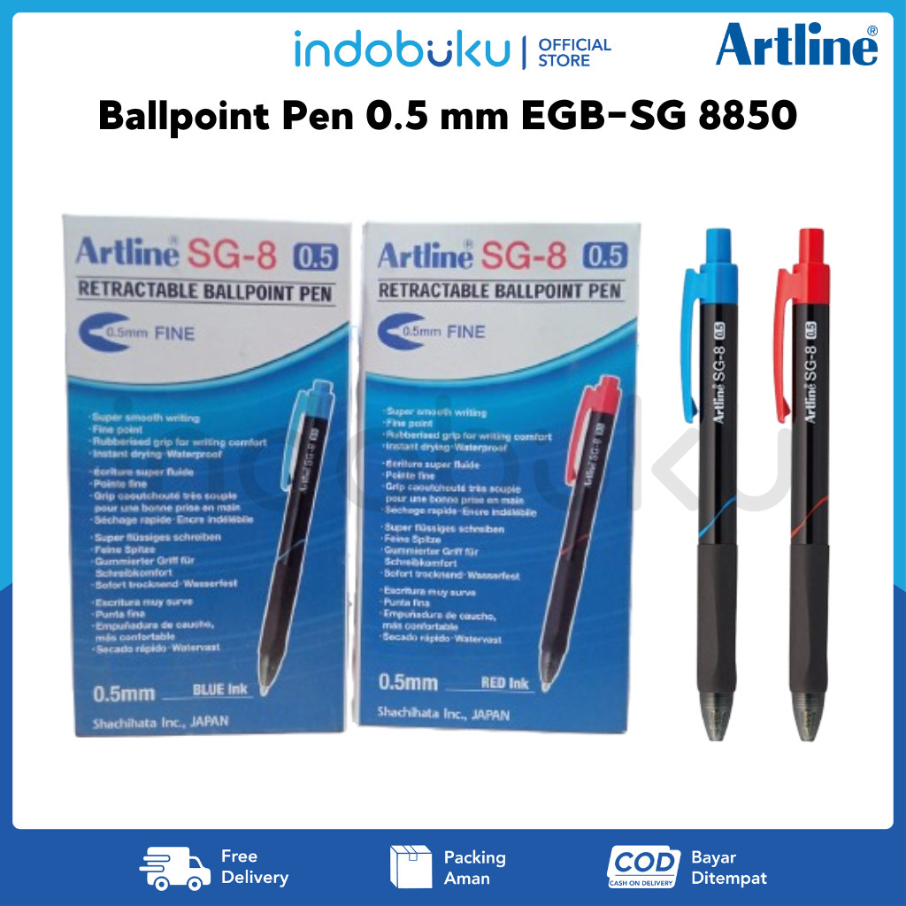

Pulpen Artline Ballpoint Pen 0.5 mm EGB-SG 8850 (1Pack Isi 12Pcs)