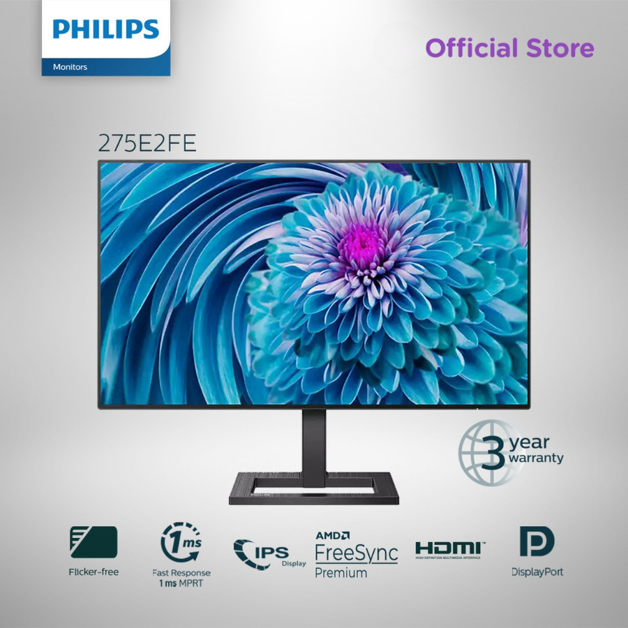 Monitor LED Philips 275E2FE - QHD 27" Inch