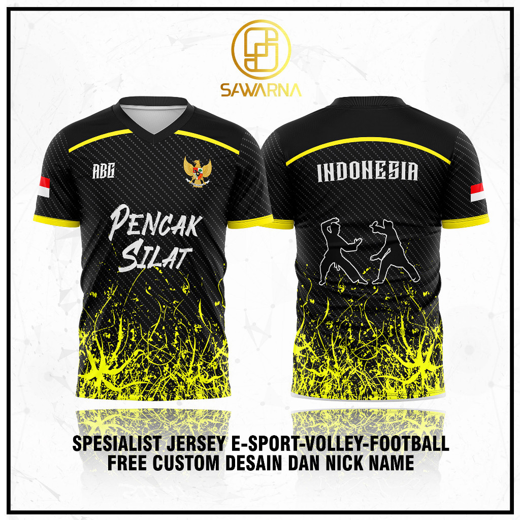 KAOS JERSEY PENCAK SILAT PETIR KUNING TERBARU BISA GANTI NAMA SENDIRI IPSI | IKSPI | KERA SAKTI | PS
