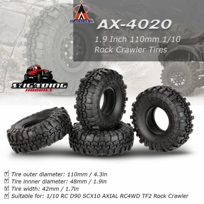PART REMOTE CONTROL BAN AUSTAR AX-4020 110MM SUPER SWAMPER SCX10 RC4WD MST RGT AXIAL