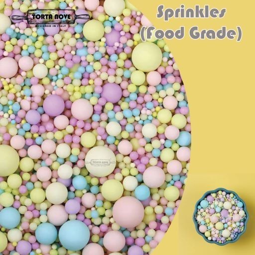 

[[ L8ID - BEST SELLER ]] Trimit gula sprinkle warna warni Dekorasi kue Topping kue ultah natal - B1 Bling balls