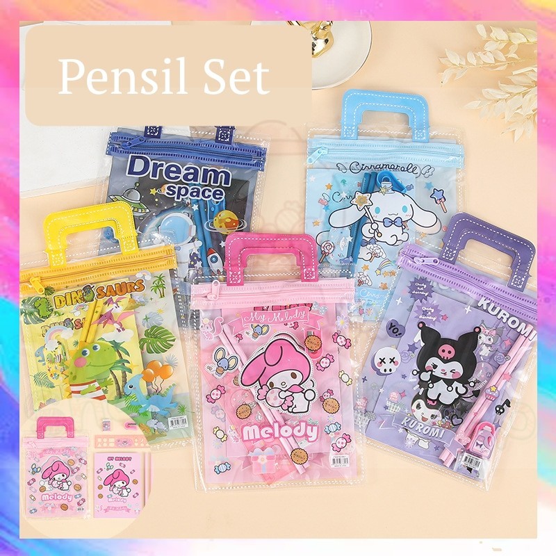 

Alat Tulis Set 6 in 1 Karakter Kuromi Murah Lucu Pouch Set Stationery Hadiah Anak Sanrio