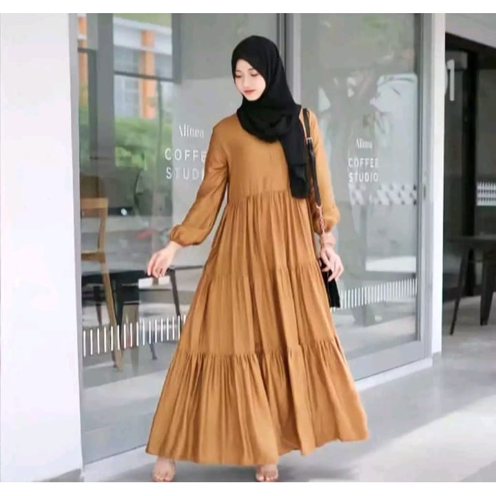Promo gamis 100rb dapat 3 pcs gamis murah gamis wanita dewasa rempel katun dres wanita viral