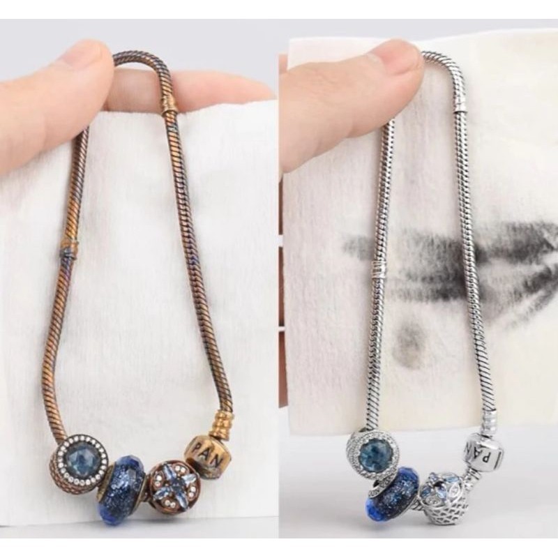 Pembersih Karat Noda Kain Lap Serbaguna Aksesoris Gelang Kalung Anting Titanium Silver Perak Emas Pr