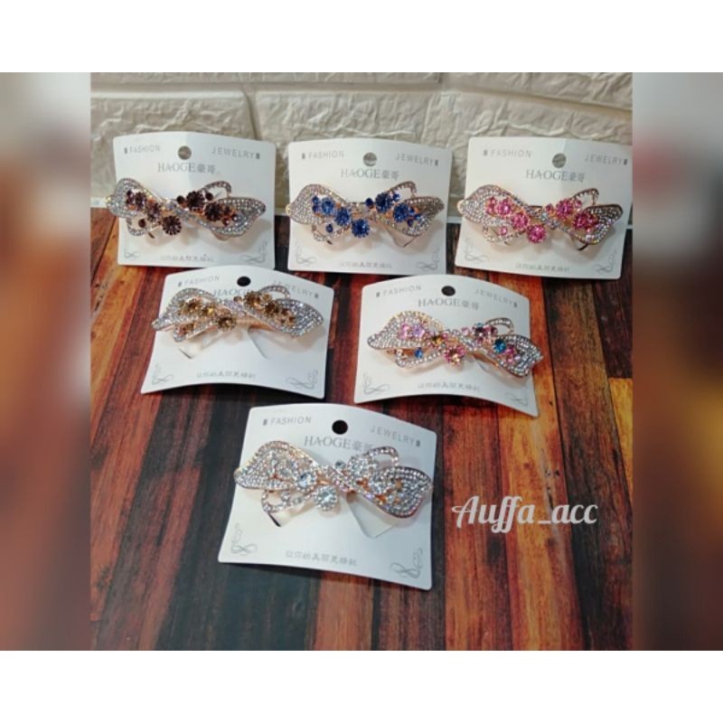 Jepit Rambut Dewasa Otomatis Mata Mewah Jepitan