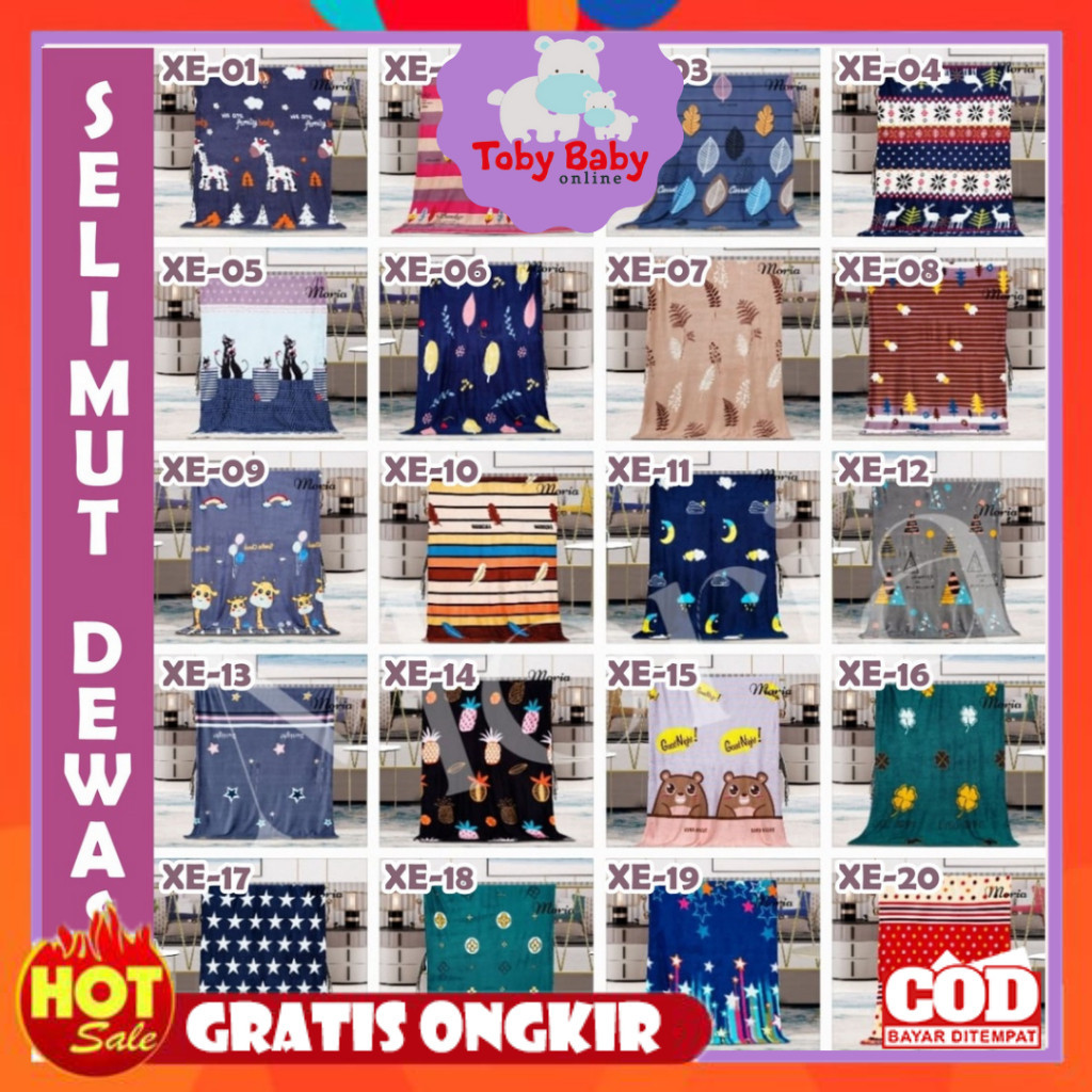 KAIN HALUS ADEM LEMBUT TEBAL / Selimut Bulu Halus Lembut Impor Murah Motif Dewasa