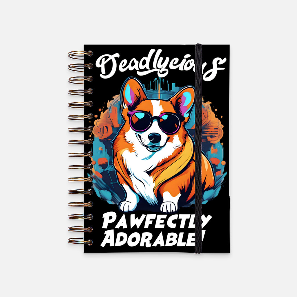 

Hard Cover Notebook Deadlycious Corgi Dog #2