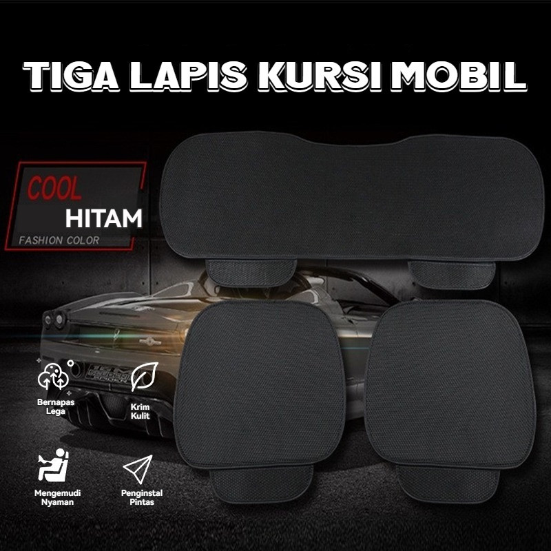 Alas Kursi Mobil Sarung Jok Mobil Jok Mobil Full Set 3PCS Universal Sutra Es Alas Kursi Mobil Kursi 
