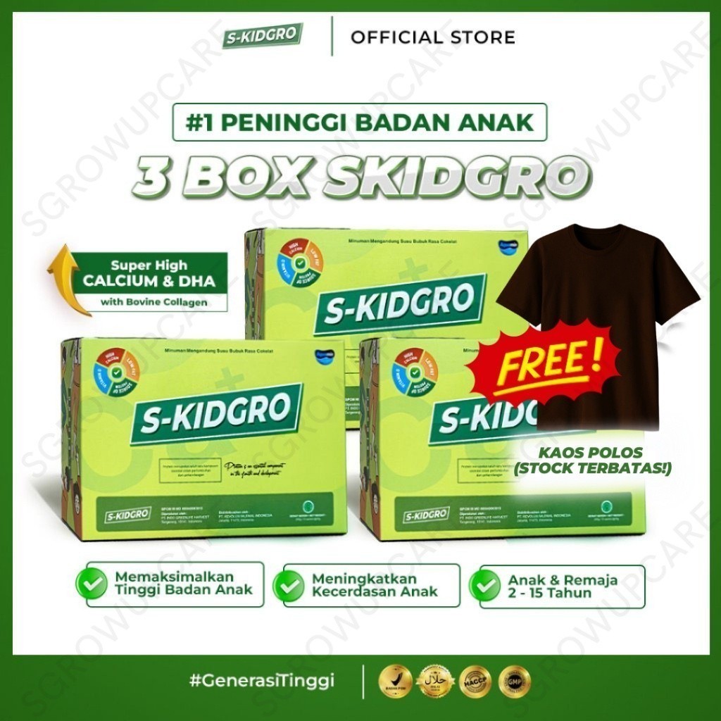 

SKIDGRO Peninggi Badan / Susu Peninggi Badan Anak isi 3 Box (30 Sachet) HNI031