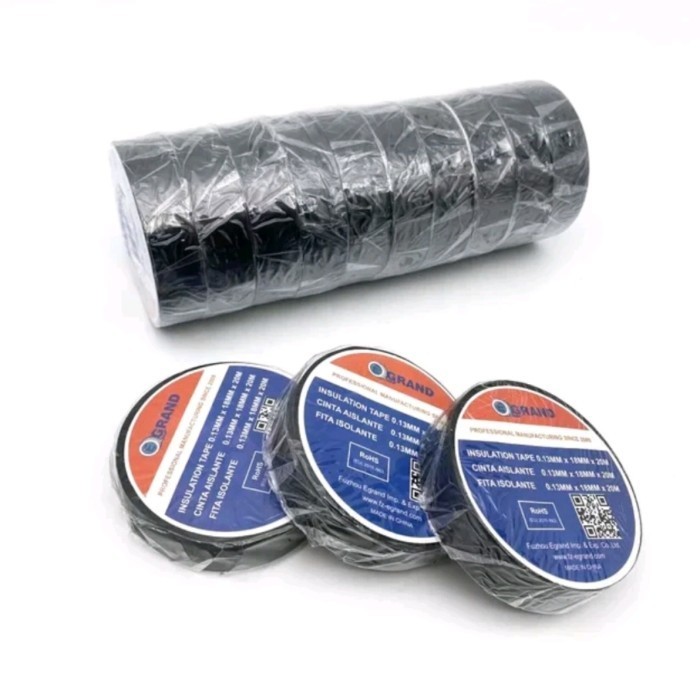 

isolasi listrik hitam lakban tape pvc kuat tahan panas 5m