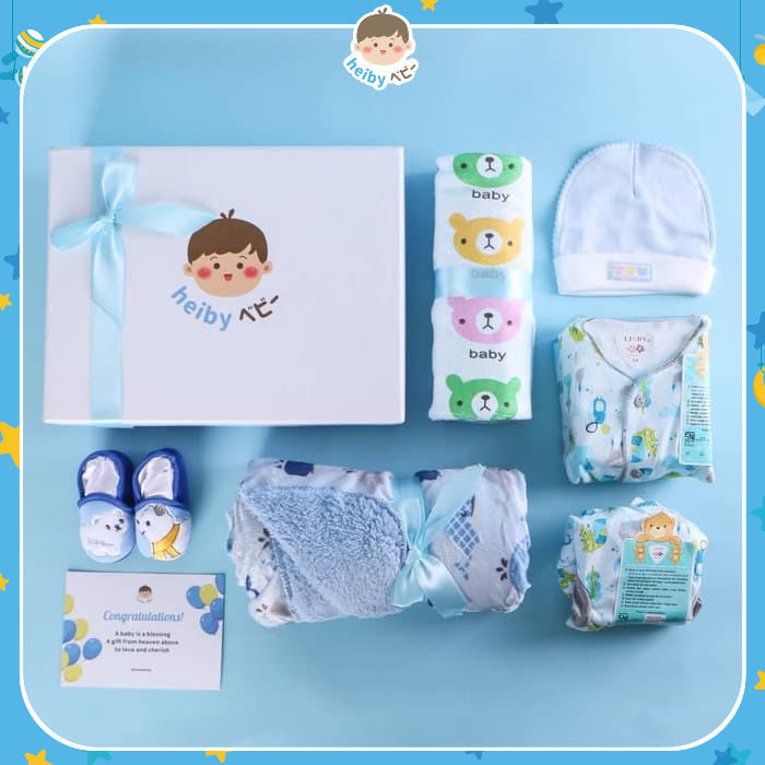 

(NEW) -Heiby Baby Premium Gift Box / Kado Bayi New Born - Blue