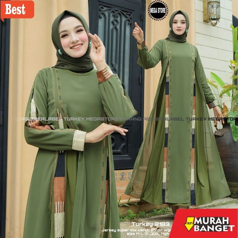 Abaya Turki Kekinian Gamis Turkey 2183 Hawa #668 Busana Muslimah By Original Mega Store