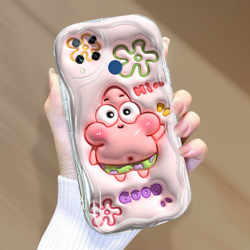 Casing Hp Untuk Realme C15 Sofcase Cute SpongeBob 3566 Softcase Soft Cassing Cream Kesing Cesing