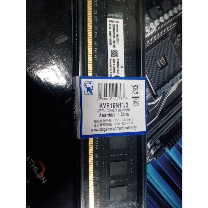 Ram kingston 2gb DDR3 PC3 12800 CL11 Longdimm KVR16N11/2