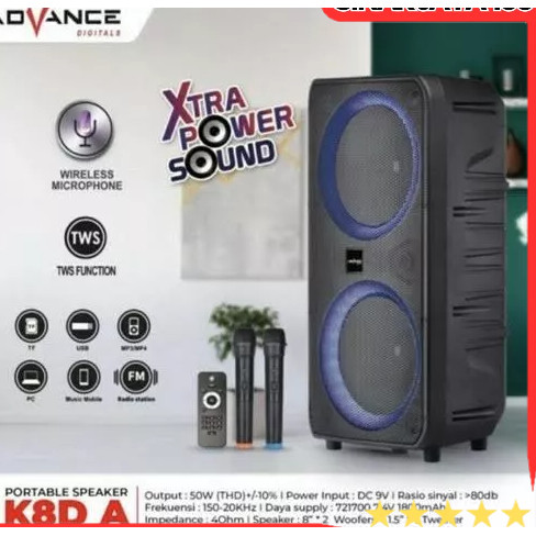 Speaker Advance K8DA K6D K8B K8D PORTABLE BLUETOOTH SUARA MANTAP - K6D
