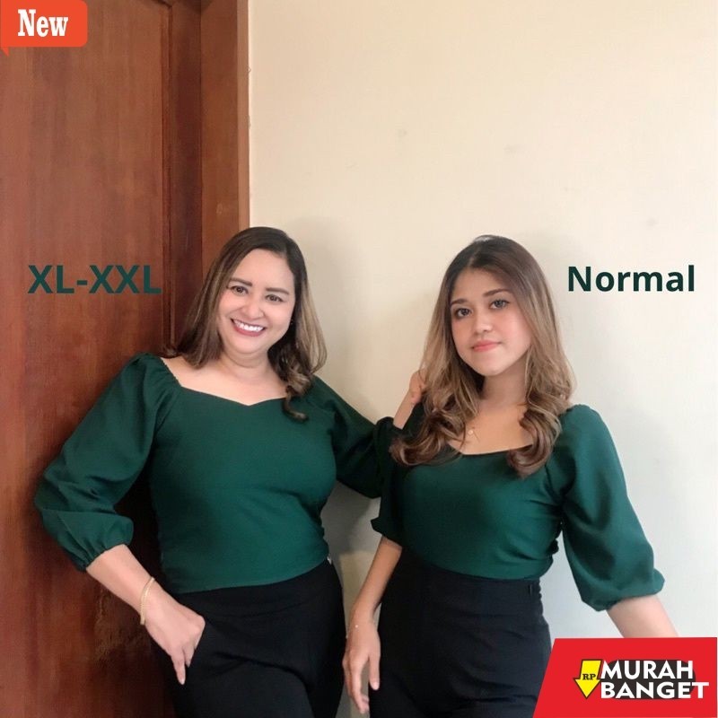 Blouse Wanita Kekinian Baju Sabrina Jumbo Korean Style Emma Blouse Lengan Pendek8