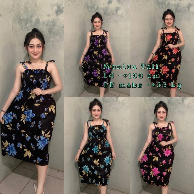 Dress kerut dada. Monica tali. daster kekinian. dress Korean Style.//BAJU WANITA MODEL BARU / MURAH 
