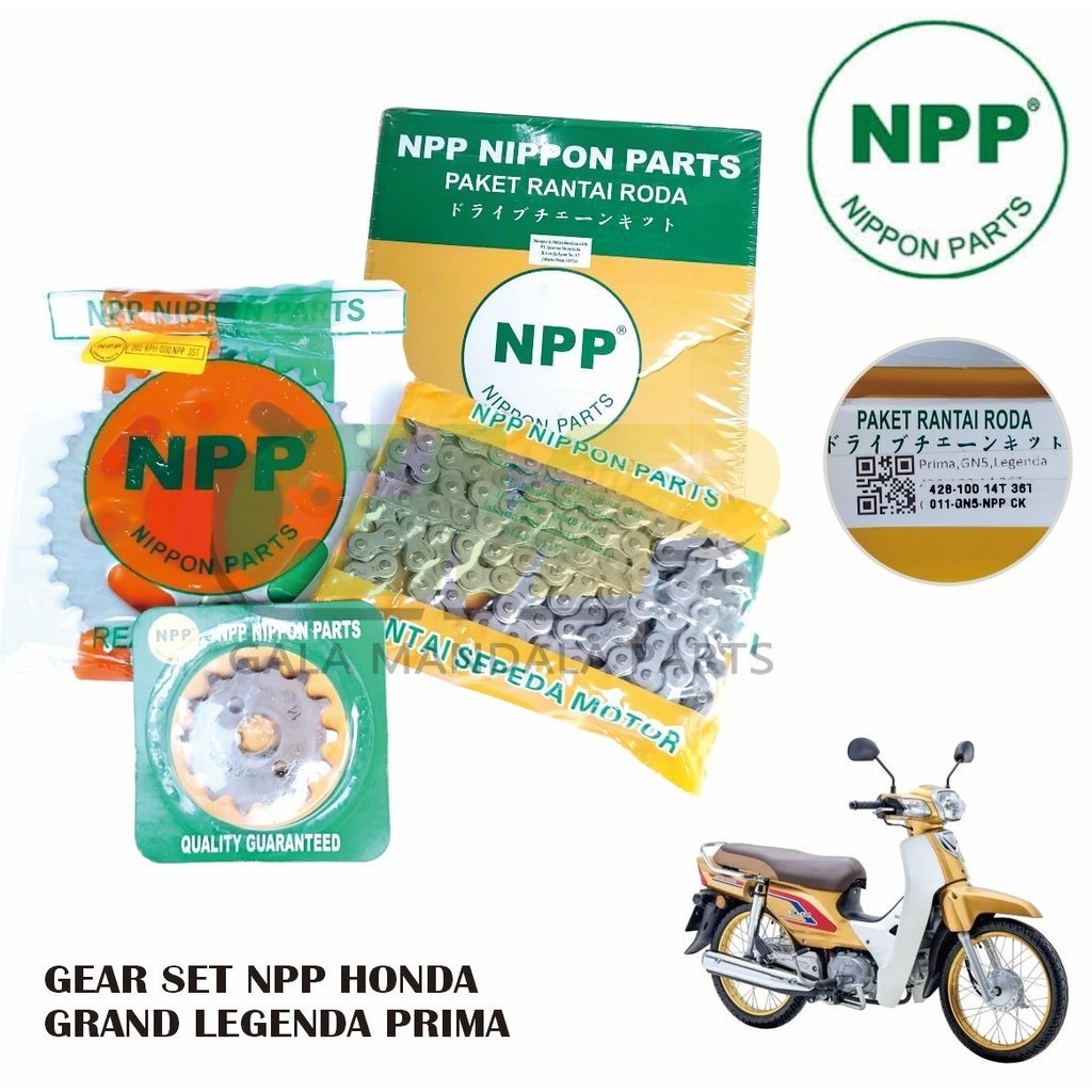 Gear Set NPP Astrea Grand Motor Honda Kualitas ORI Depan Belakang