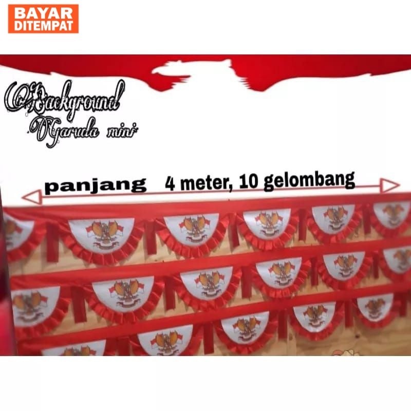 bendera Indonesia beckron mini 10glombang
