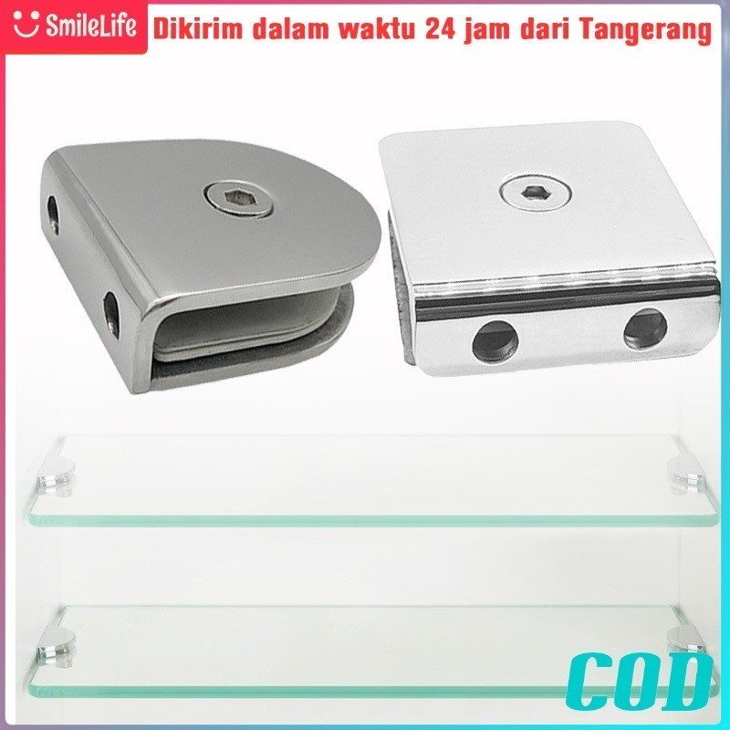 Penjepit Kaca Stainless Steel/Jepit Kaca/Klip Kaca/Glass Clip Untuk Railing Tangga Balkon Kaca COD