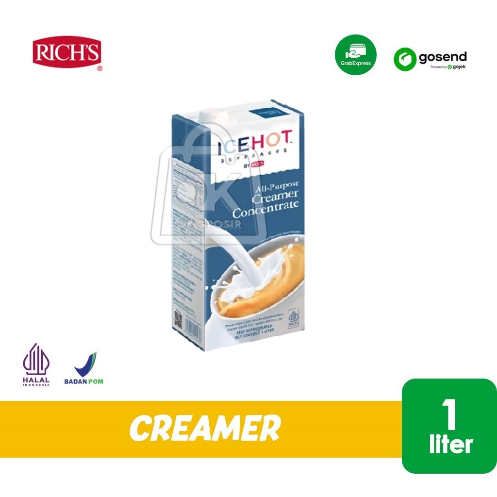 

Krimer Richs ICE HOT All Purpose Creamer Concentrate 1L (KHUSUS INSTANT)