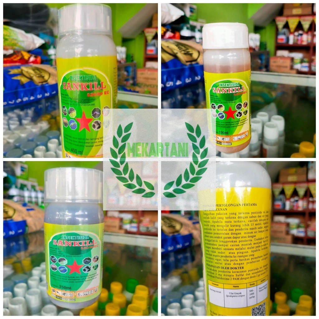 insektisida sangkil 590EC 400ml 250ml 100ml  racun kontak lambung pembasmi ulat