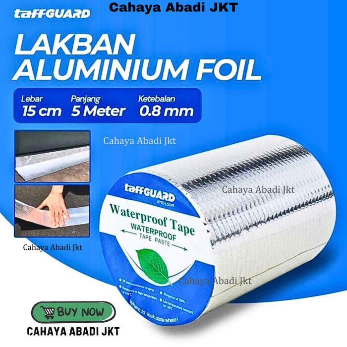 Lakban Aluminum Foill TaffGUARD KYTO Waterproof 15 cm x 5 m / Lakban Waterproof 15cm x 5m