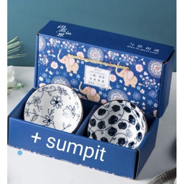 

✨LARIS✨ -Wedding gift set ceramic plate bowl hampers lebaran natal kado ultah - Set bowl 2