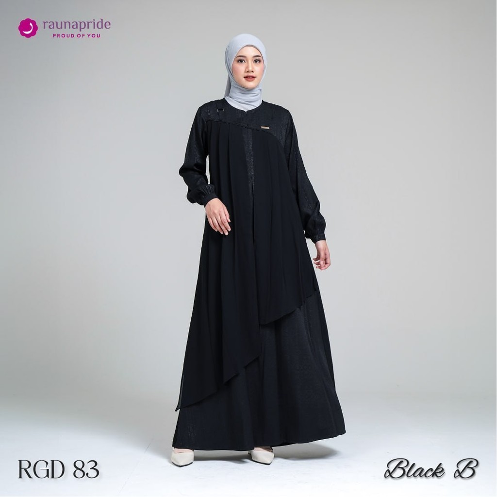 Dress Hitam / Raunapride  Gamis Wanita / New RGD 83 Black / Fashion Muslim