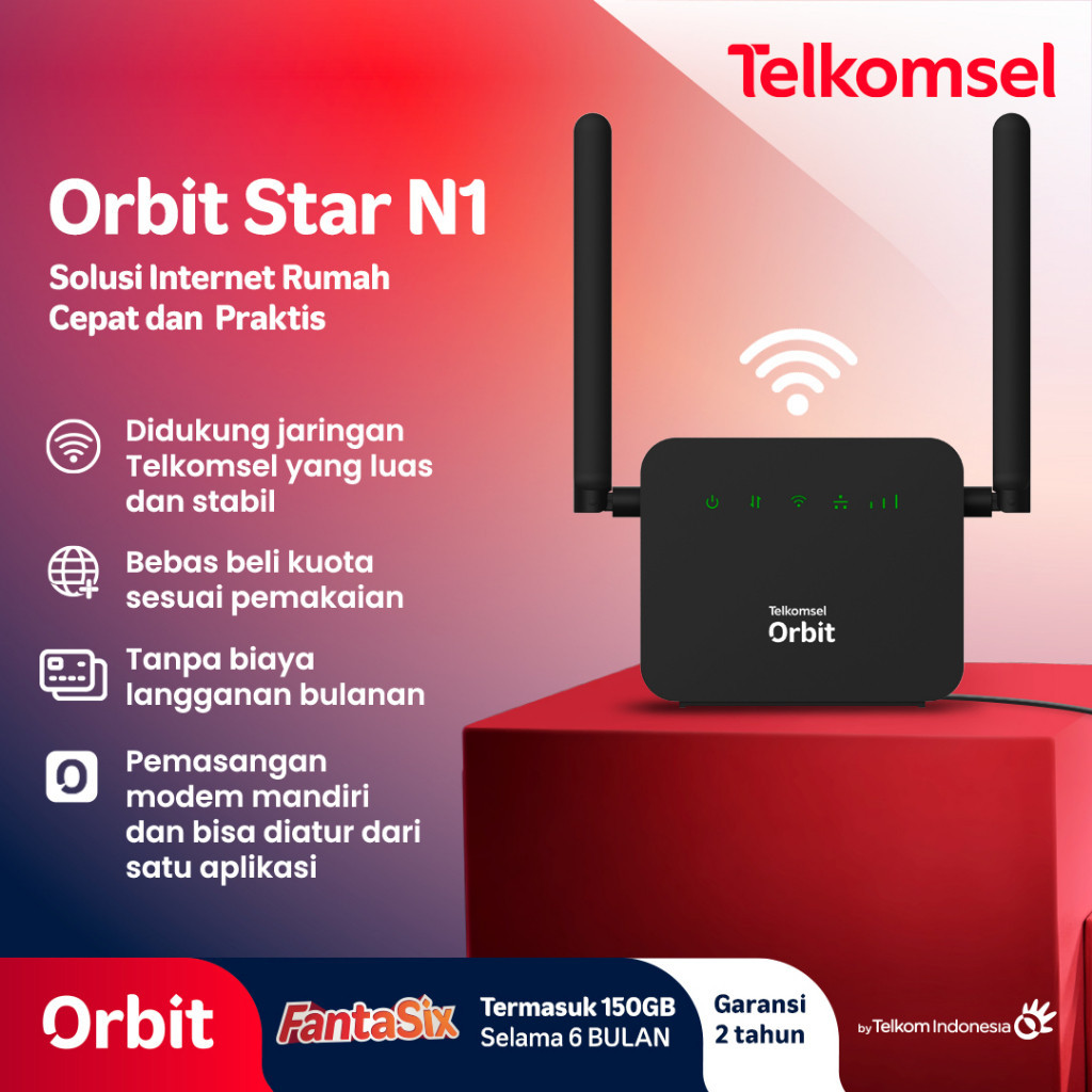 Telkomsel Orbit Star N1 Modem Wifi 4G High Speed Bonus Data