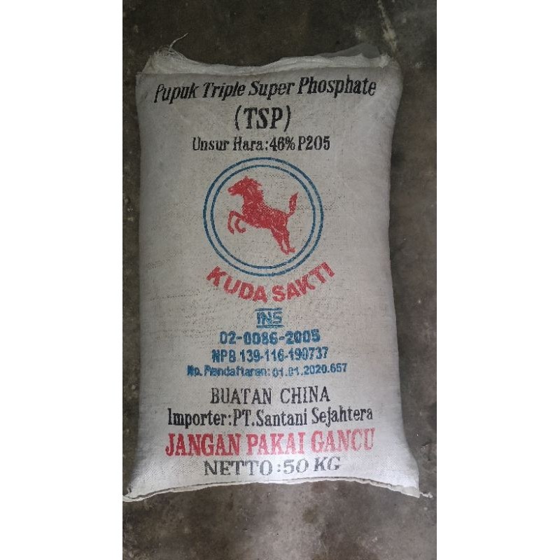 Terlaris Pupuk TSP 46 Cap kuda sakti repack 1kg