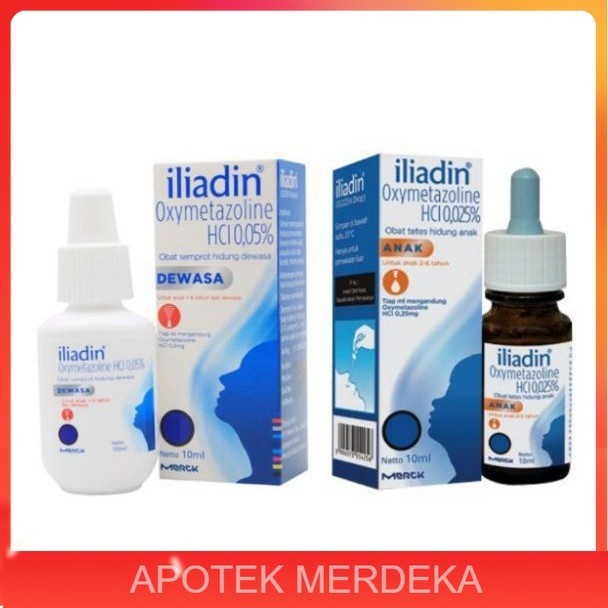 ILIADIN  TETES HIDUNG / Iliadin 0.05% Spray Dewasa 10ml, Iliadin 0.025% Nasal Drop Anak 10ml - Obat 