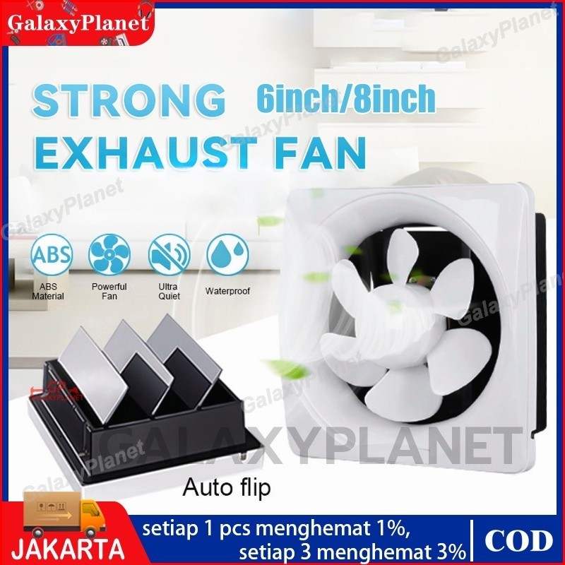Wall Exhaust 6inch/8inch wall exhaust fan/Heksos Fan Dinding 8/6inch Exhaust Fan Plafon Exhaust Plaf