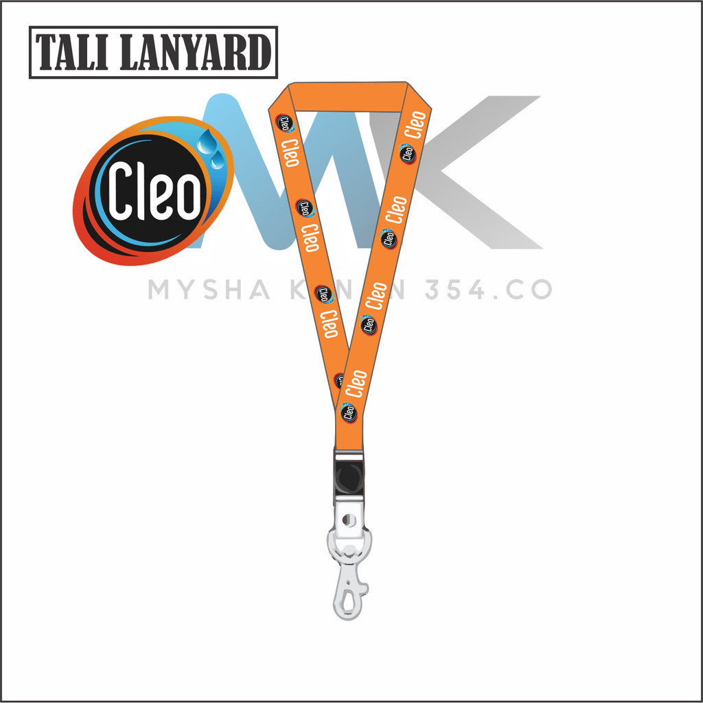 

TALI LANYARD CLEO LOGO - TALI ID CARD AIR MURNI CLEO BUKAN AIR MINERAL GANTUNGAN KUNCI GANTUNGAN FLASHDISK GANTUNGAN NAMETAG TALI LANYARD BEST SELLER COD