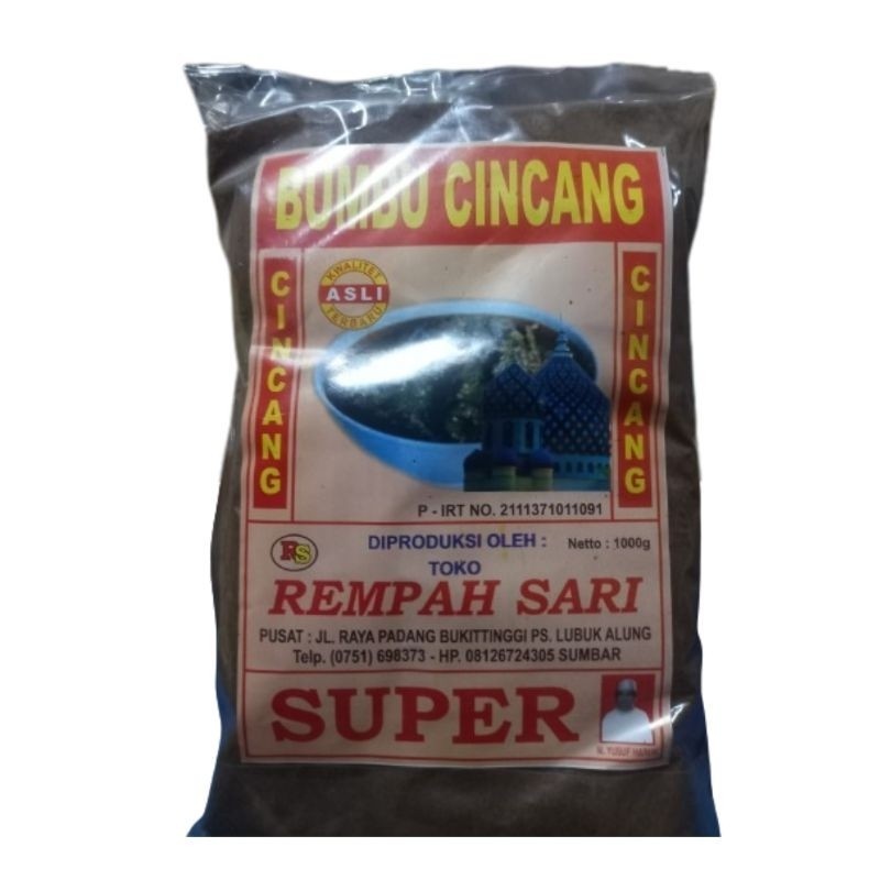 

Bumbu Cincang Cancang Daging Asli Pariaman 1kg