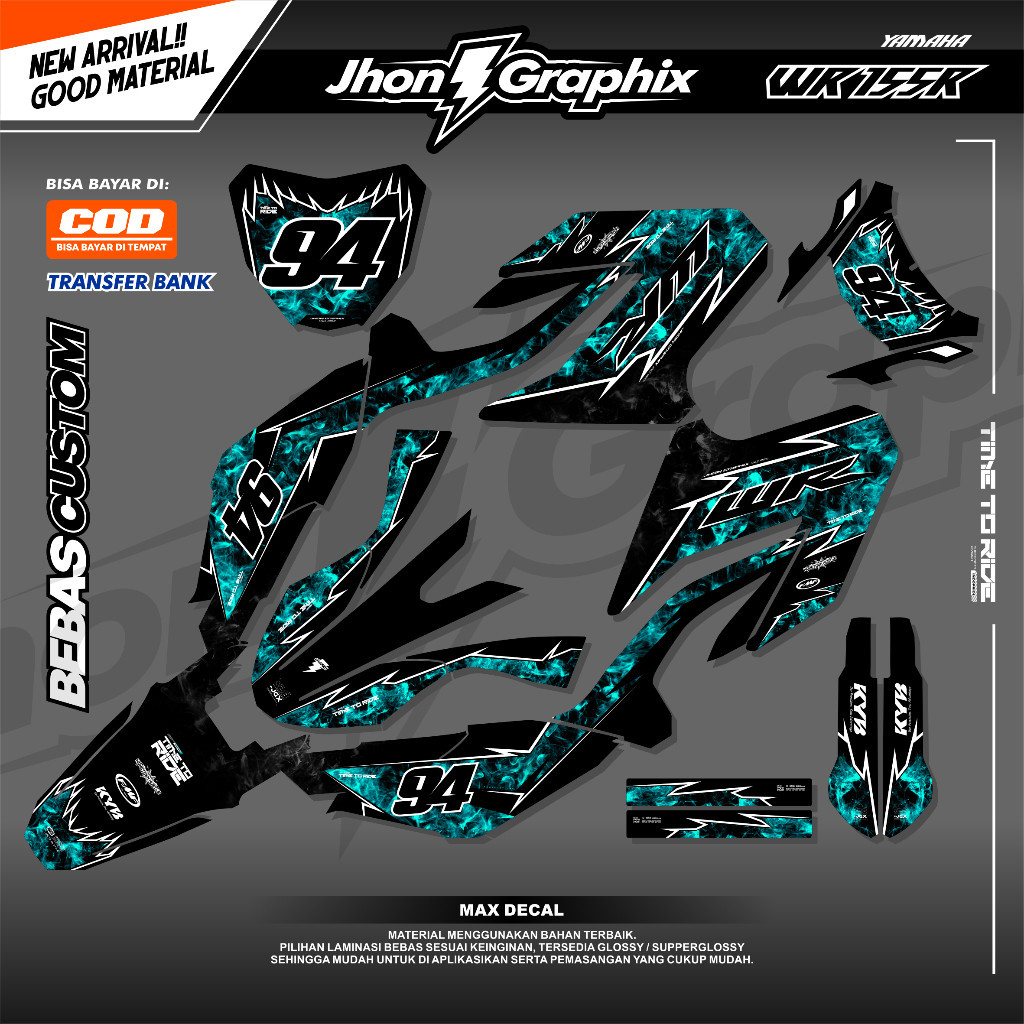 DECAL WR155 FULL BODY SUPERMOTO / STICKER YAMAHA WR155 R KEREN By JhonDecal