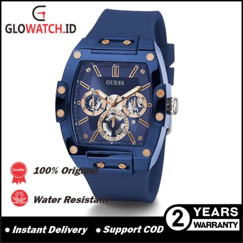 [Promo] Jam Tangan Unisex Guess GW0203G7 Phoenix Blue Silicone Skeleton Original (Garansi 2 tahun) /