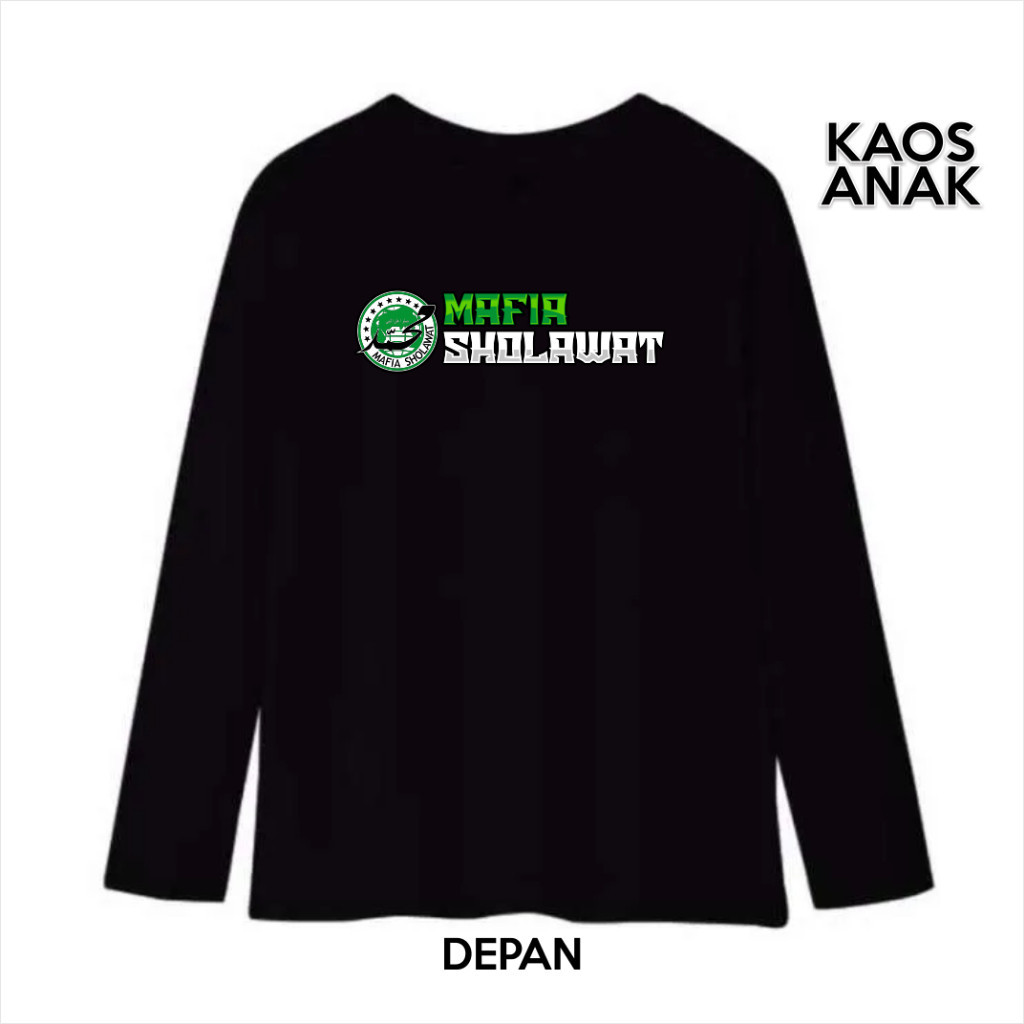 QUALITY | BAJU KAOS ANAK LENGAN PANJANG MAFIA SHOLAWAT TOBAT KATUN DISTRO #