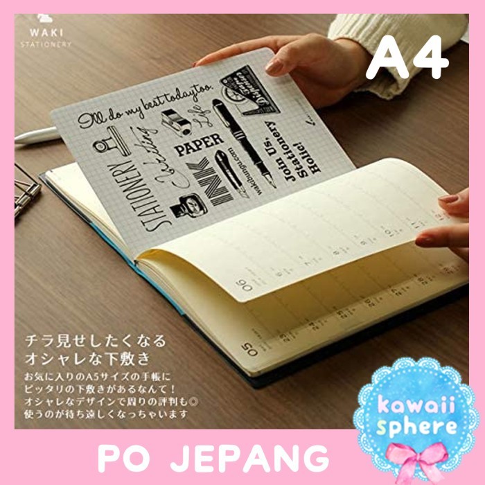 

Waki Desk Pad A4 White | Pencil Board / Underlay PET | PO Japan