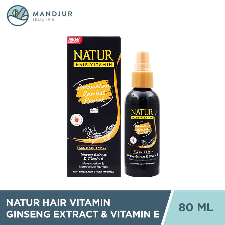Natur Hair Vitamin Ginseng Extract & Vitamin E 80 ML - Vitamin Semua Jenis Rambut