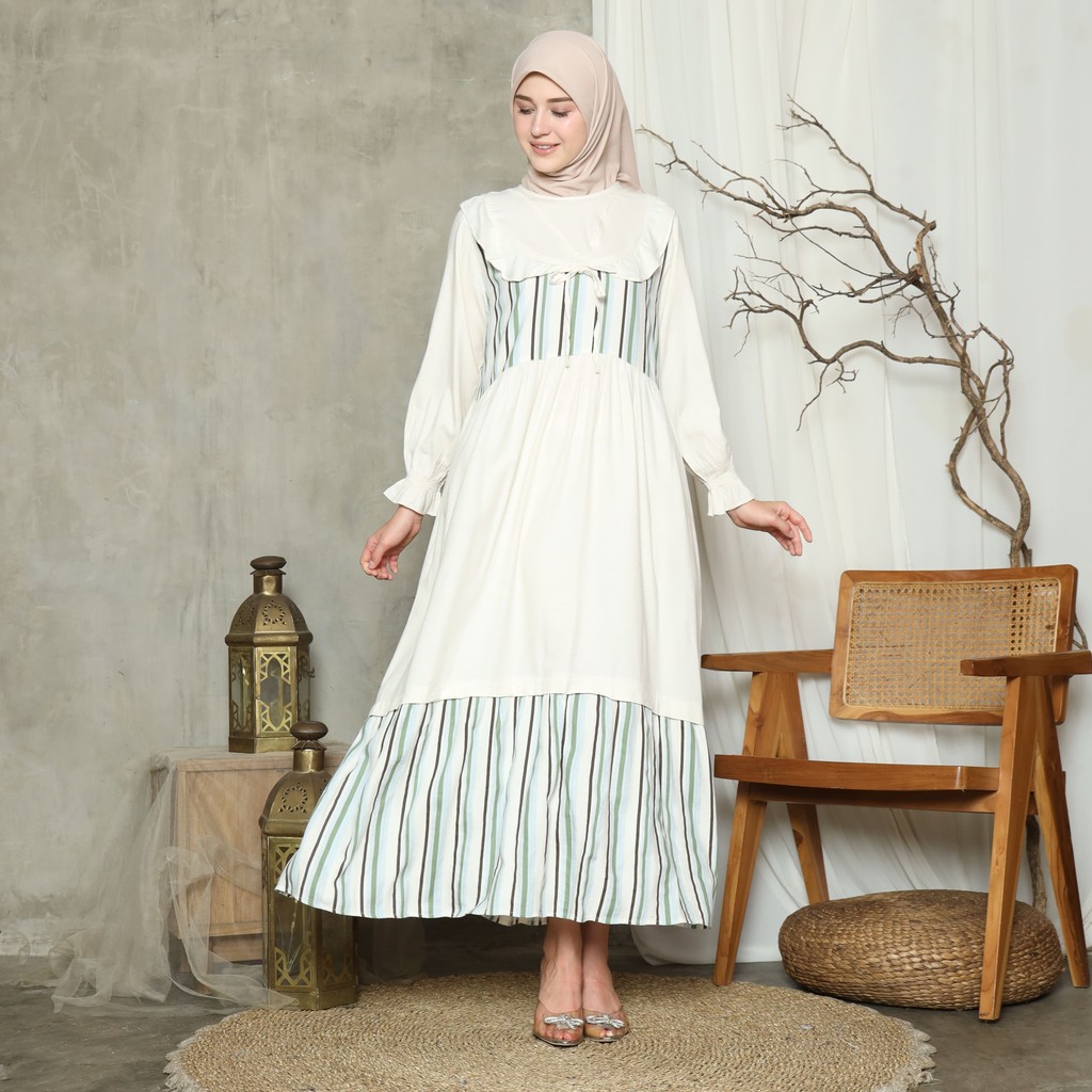RILLEY - Gamis Hasna | Dress Panjang Muslim Wanita | Gamis Wanita Terbaru Bahan Linen