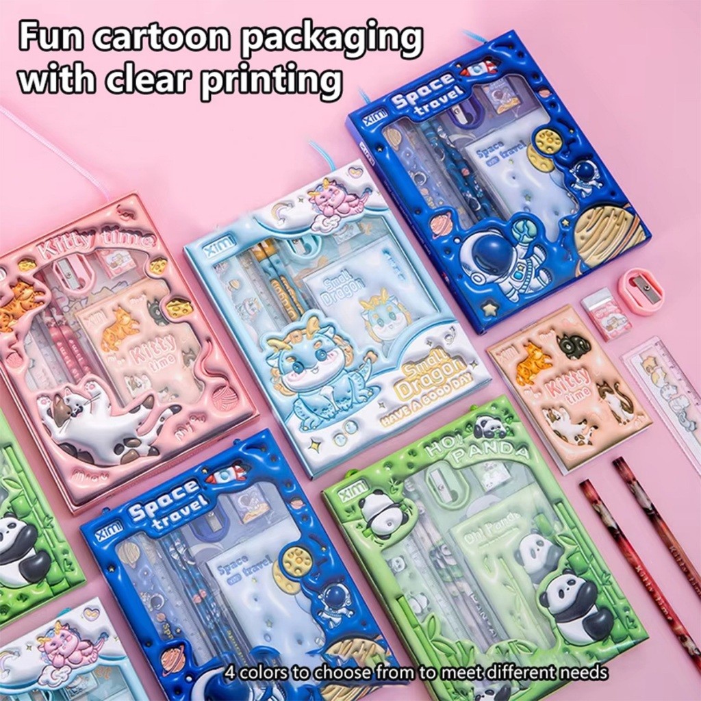 TERBARU 1SET SET PENSIL ANAK MURAH ALAT TULIS SET ANAK SD SET ALAT TULIS ALAT TULIS KARTUN TIGA