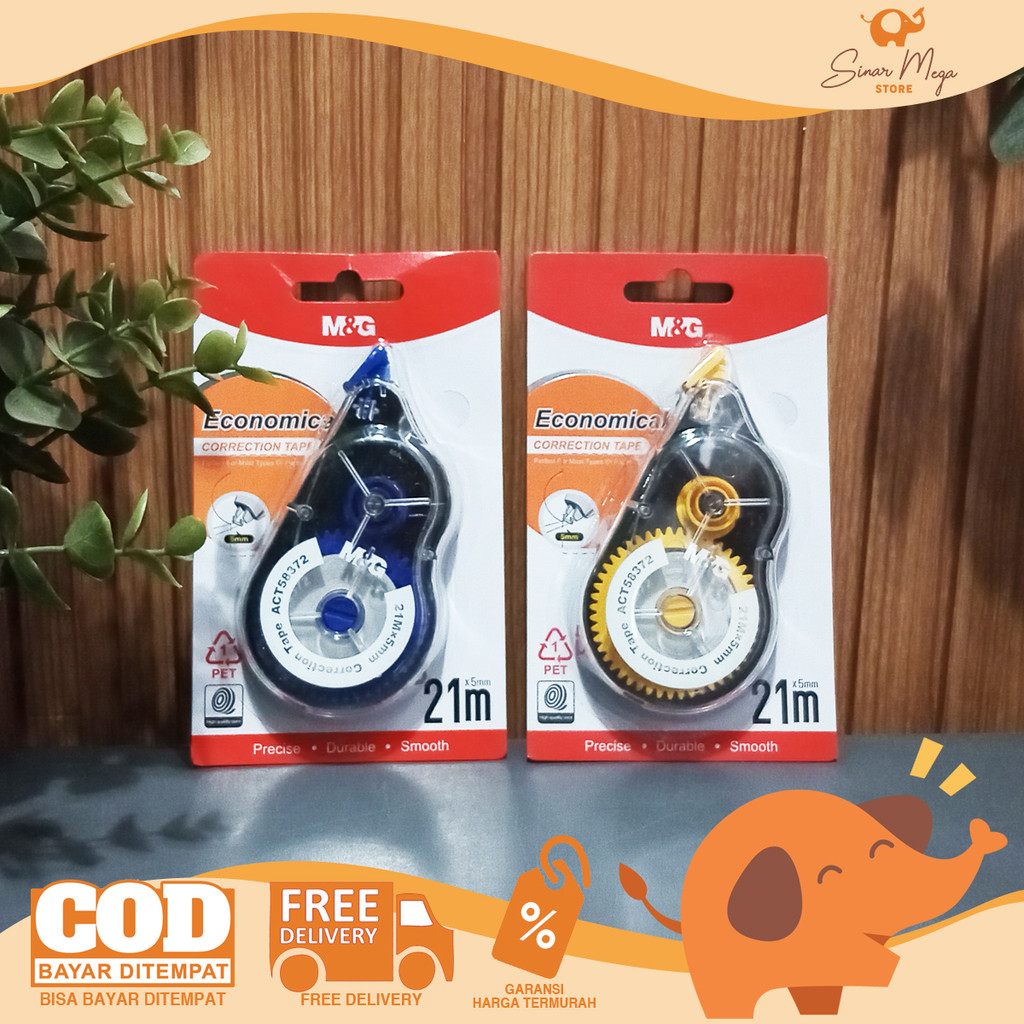 

M&G Correction Tape Economical ACT58372 - Pita Koreksi Tip-Ex 21M x 5mm SATUAN Murah