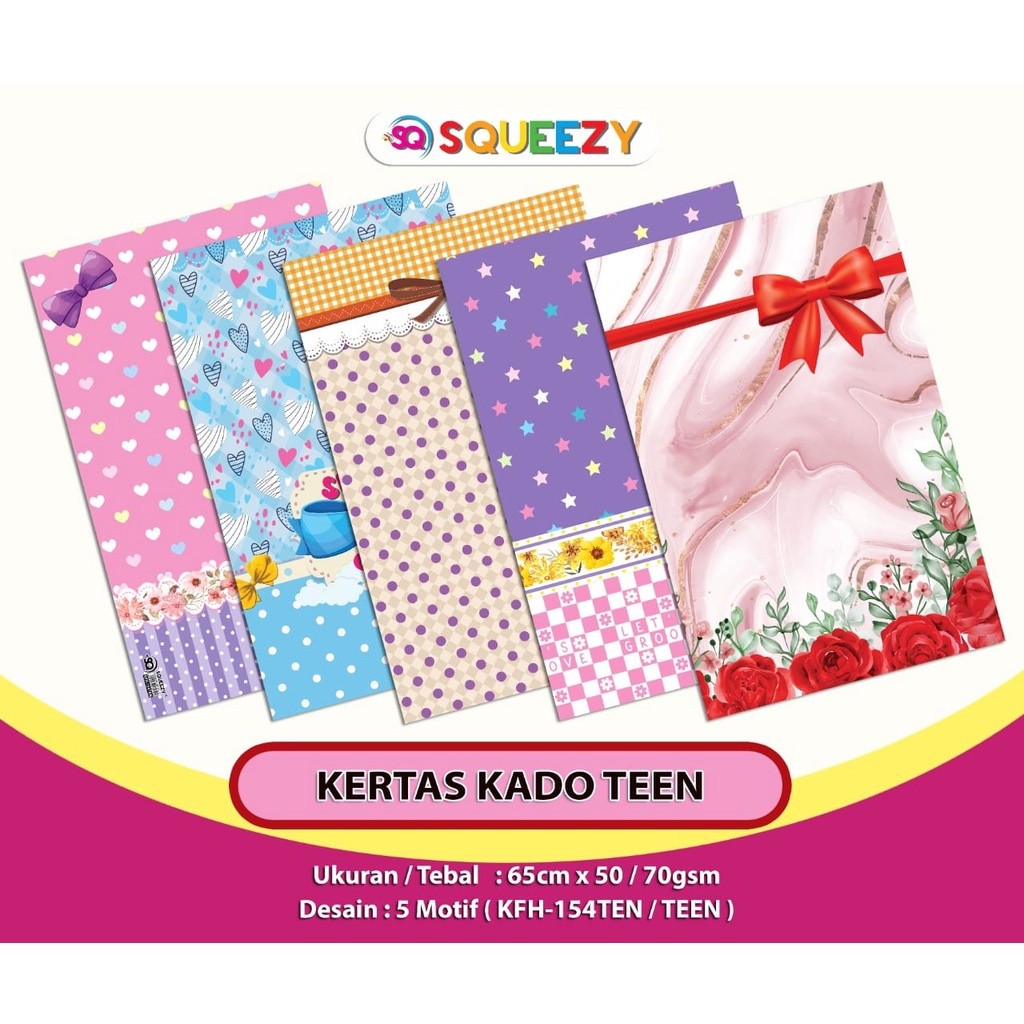

NAT - 10 PCS KERTAS KADO SQUEEZY TEEN