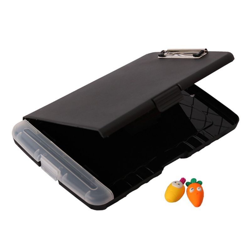 

Multifunctional File Folder Plastic Clipboard Box for Case Pen Holder Stationery Office Supplies D5QC
