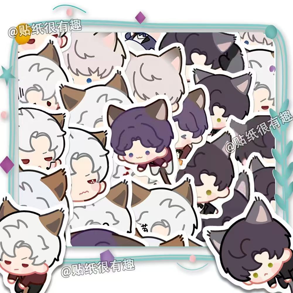

58Pcs/Pack Game Love and Deepspace Stickers Cat Dress Up Xavier Zayne Rafayel ralayo Sylus DIY Water Bottle Waterproof Sticker