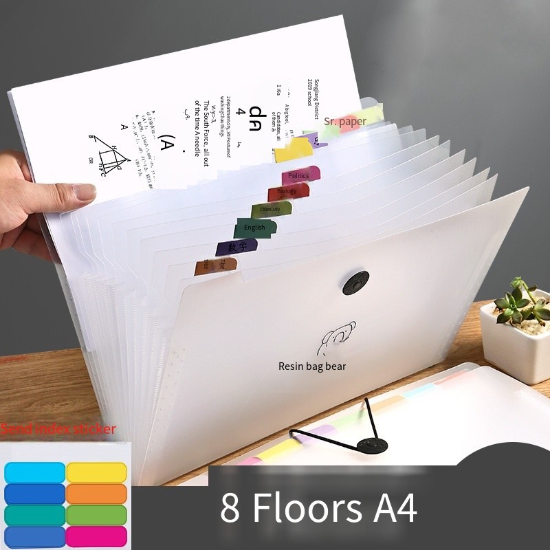 

Transparent insert style A4 folder storage box, test paper folder organization and classification tool, data book