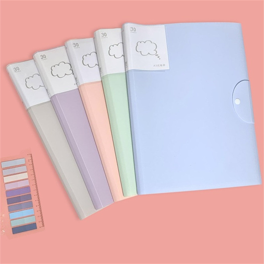 

A3 Document Bag 30/40 Pages Waterproof File Folder Paper Document Storage Bag Holder Office Stationery School Organizer Supplies