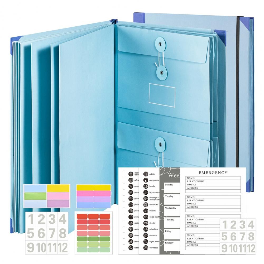 

A4 Documents File Organizer Family Document Organizer Binder for A4/legal Size Files Birth Certificates Life Binder