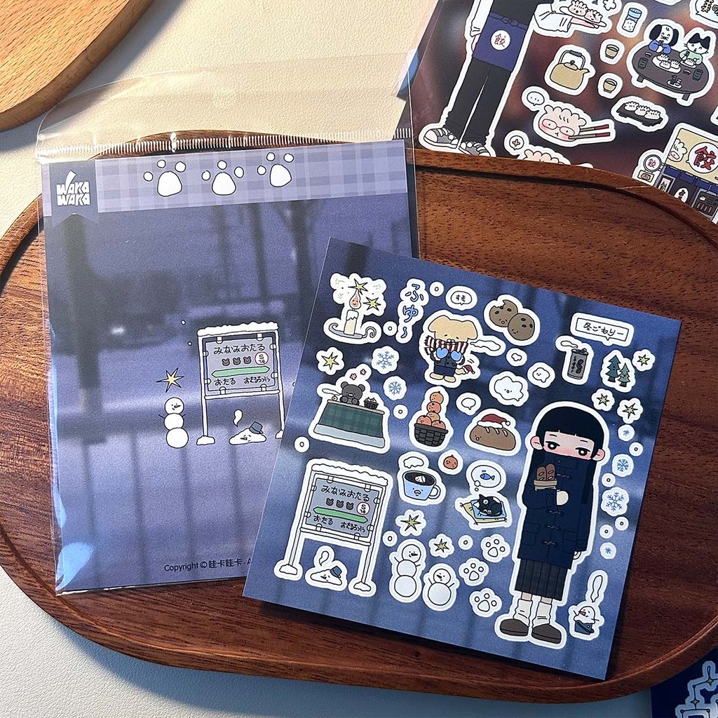 

Winter Deco Character Stickers for Scrapbooking Stationery Synthetic Paper with Matte Lamination Deco Stickers DIY Crafts Album